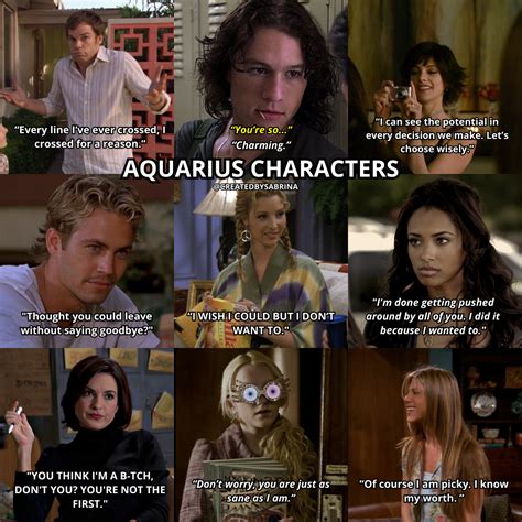 Aquarius Character Moodboard | Movie Characters And Their Most Iconic ...