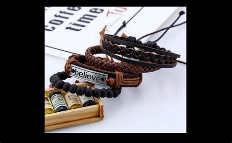 Buy University Trendz Metal Leather Natural Stone Beads Inspirational ...