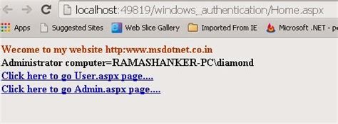 How to implement windows authentication concepts in asp.net application ...