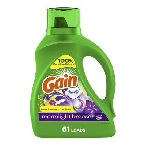 Gain Liquid Laundry Detergent Moonlight Breeze Scent, 88 fl oz, 61 ...