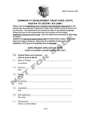 Fillable Online cdtfkenya CDP3 PROJECT APPLICATION FORM - CDTF ...