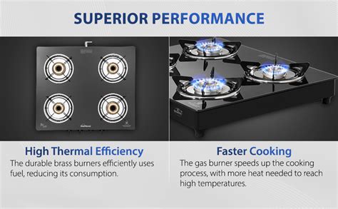 Sunflame Diamond 4 Burner Gas Stove | 2 Medium and 2 Small Brass ...