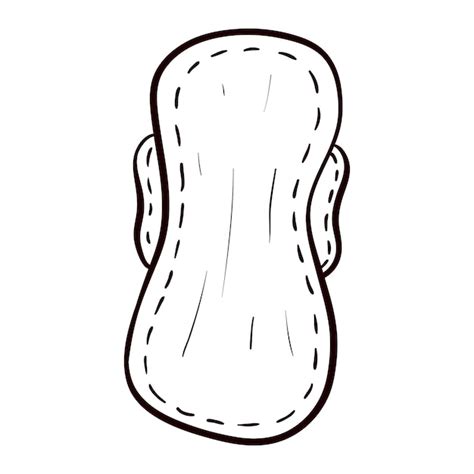 Vector isolated doodle illustration of feminine sanitary pad for ...