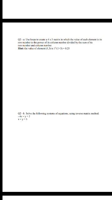 Image result for Creating a Matrix Using for Loops