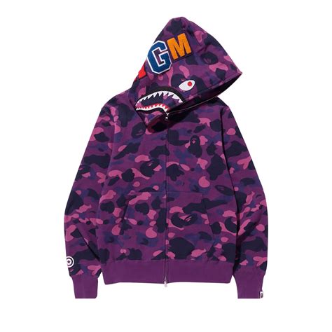 A Bathing Ape Color Camo Shark Full Zip Hoodie 'purple' for Men | Lyst