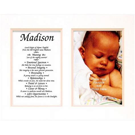 Personalized Matted Frame With The Name & Its Meaning - Carina ...