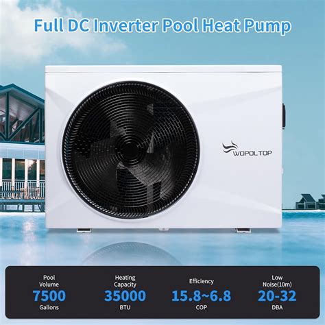 WOPOLTOP 35000 BTU Full DC Inverter Pool Heat Pump for Above India | Ubuy