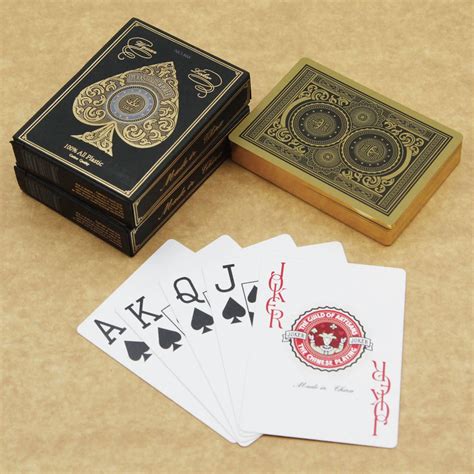 24K Gold Silver PVC Full Plastic Playing Cards Thick Waterproof Durable ...