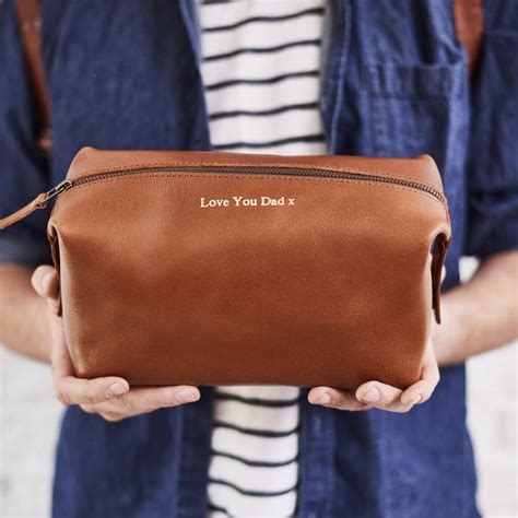Personalised Leather Wash Bag By Vida Vida