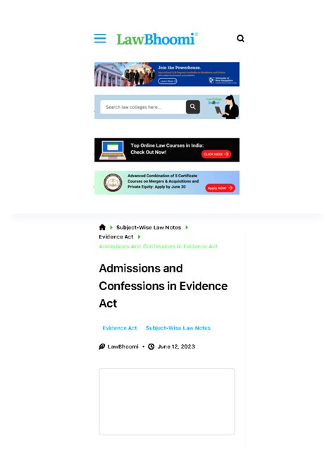 Admissions and Confessions in Evidence Act - Subject-Wise Law Notes ...