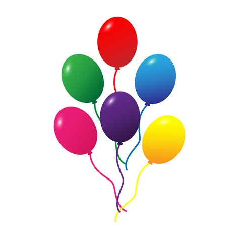 Colorful balloons vector on white background. Glossy realistic yellow ...
