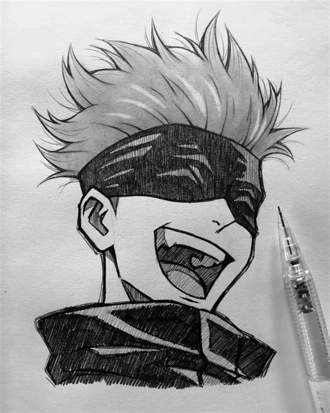 Gojo Satoru sketch | Sketches, Character sketch, Anime drawings