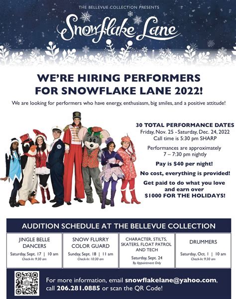 Snowflake Lane 2022 Auditions - Bellevue, WA Patch