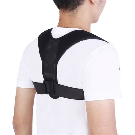 Men Women Adjustable Upper Back Posture Corrector Clavicle Support Belt ...