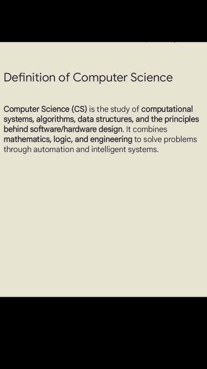 Image result for Computer Science Defintion