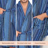 Buy Pinstripe Cotton Bathrobe for Men Online | Shop Rangoli