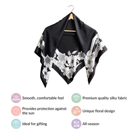 Luxe Floral Square Scarf Online - Premium Scarf | Nestasia