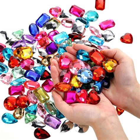 Buy 120 Pieces Large Pirate Treasure Gems and Jewels Multi-colored ...