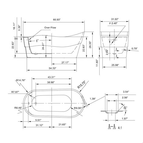 Empava 67-in x 31-in White Acrylic Oval Freestanding Soaking Bathtub ...