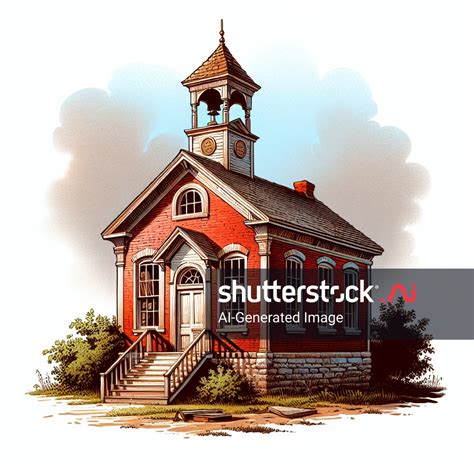 Cartoon Artistic Image Little One-room Schoolhouse AI-generated image ...