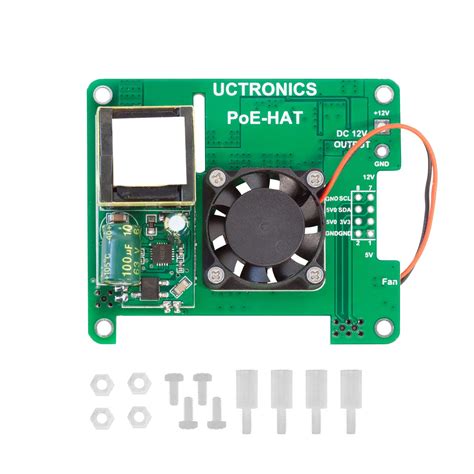 UCTRONICS PoE Hat for Raspberry Pi, 802.3at Power Over Ethernet ...