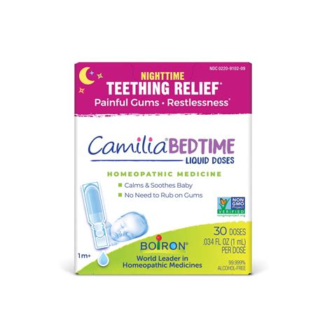 Boiron Camilia Bedtime Teething Drops for Nighttime Relief of Painful ...