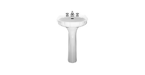 PROFLO PF1756WHP 21-5/8" Pedestal Bathroom Sink with 3 Holes Drilled ...