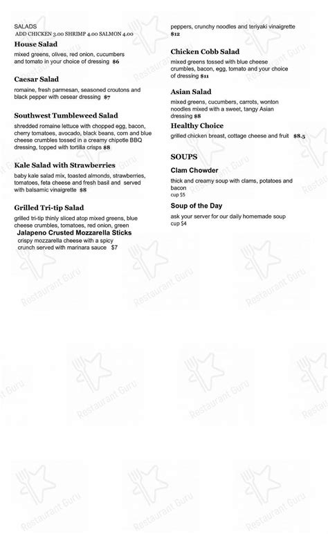 Menu at My Place Sports Bar & Grill, Huntington Beach, Commercial Dr