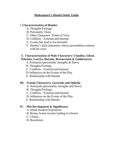 Hamlet Study Guide 的图像结果