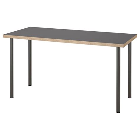 LAGKAPTEN / ADILS desk, grey/wood effect dark grey, 140x60 cm (551 ...