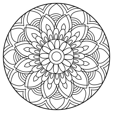 mandala coloring pages - easy mandala coloring page - simple mandala ...