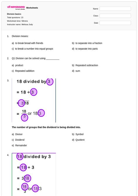 50+ Division worksheets for Class 6 on Wayground | Free & Printable