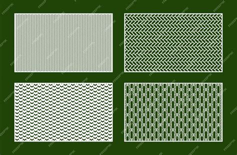 Line shape pattern frames for cnc laser cutting | Premium Vector