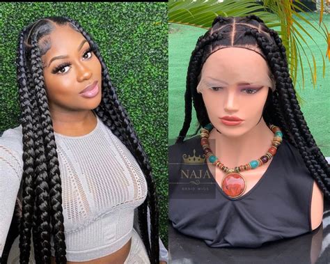 Jumbo Knotless Braids With Beads Large Part Box Braids Wig, 46% OFF