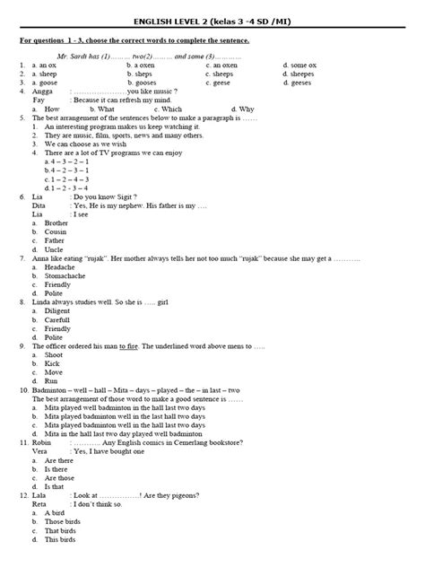 Image result for Level 2 English Written Text