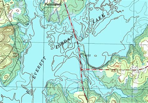1993 Map of Jordan Lake North Carolina Raleigh | Etsy