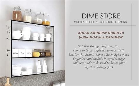 Buy Dime Store Engineered Wood 4-Tier Wall Shelf Rack for Kitchen ...