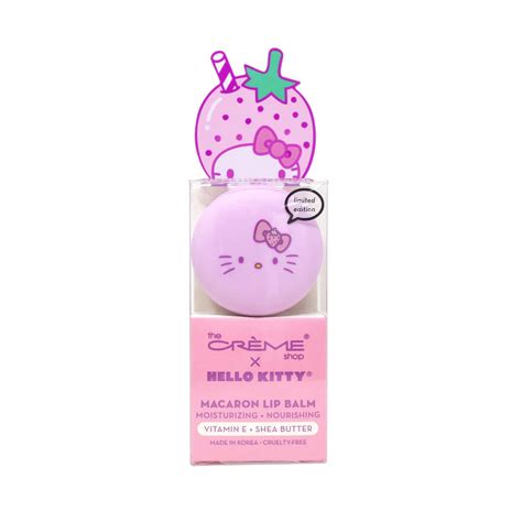The Creme Shop Hello Kitty Macaron Lip Balm - Strawberry Rose Latte ...