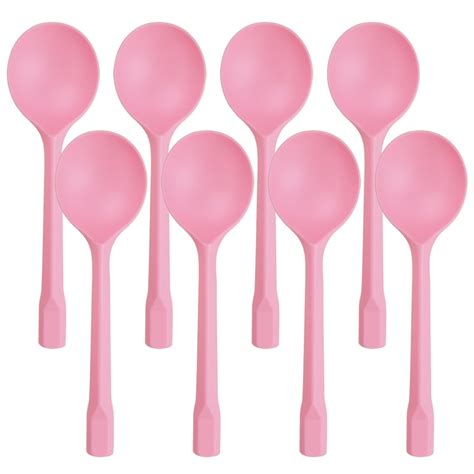 Pack of 100 Pink Extra-Heavy Weight Disposable Plastic Spoons ...