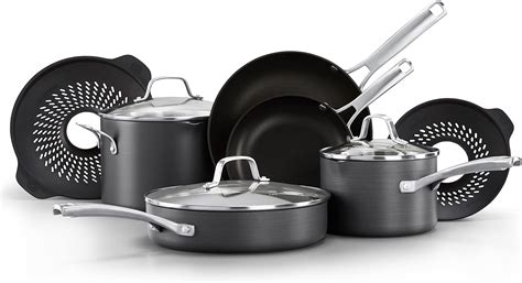 Amazon.com: Calphalon 10-Piece Non-Stick Kitchen Cookware Set, Black ...