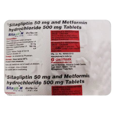 Sitazit M 50/500 mg - Strip of 10 Tablets : Amazon.in: Health ...