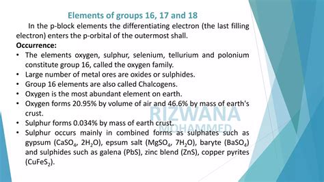 Elements Of Group 16 17 18