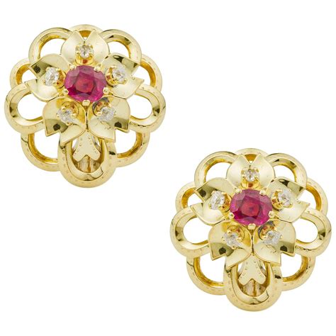 Cartier Gold and Mother of Pearl Flower Earrings at 1stDibs | mother of ...