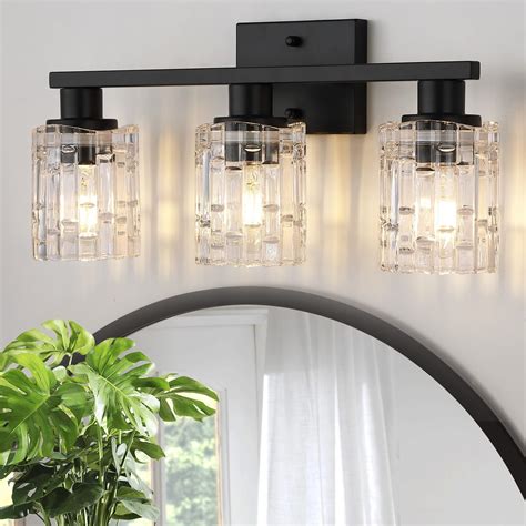 huong son 3 Light Matte Black Bathroom Vanity Light Over Mirror, Modern ...