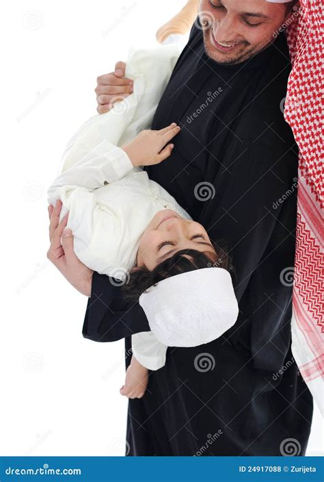 Arabic Muslim Father and Son Stock Photo - Image of little, care: 24917088