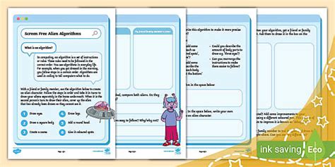 Screen-Free Alien Algorithms Activity (Ages 5 - 7) - Twinkl