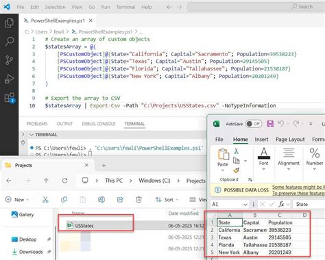 How to Export an Output to a CSV File From PowerShell 的图像结果
