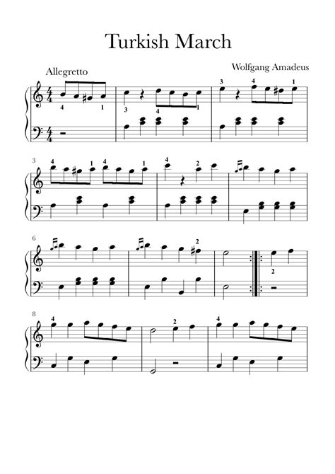 Turkish March (arr. Glauco Fernandes) by Wolfgang Amadeus Mozart Sheet ...