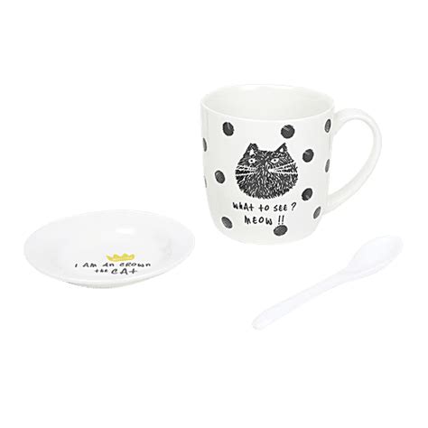 Buy DP Chai/Ceramic Tea/Coffee Mug With Lid & Spoon - What To See Meow ...