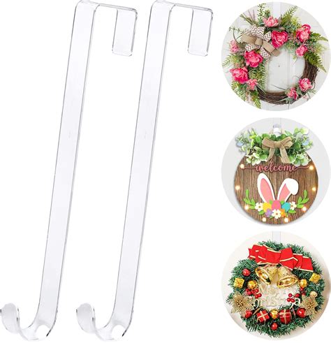 12 in Wreath-Hangers for Front Door,Door-Wreath-Hanger-Clear Over The ...